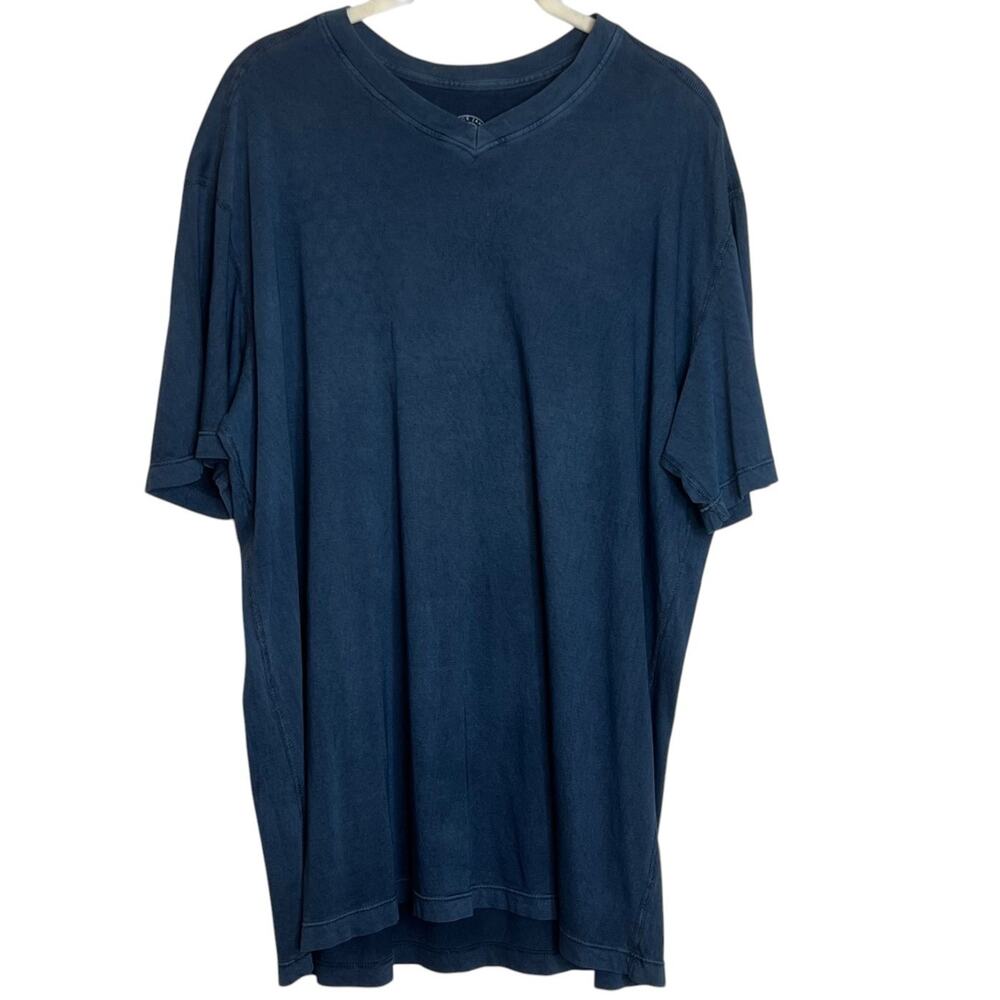 Patrick James Mens V-Neck T Shirt XL Dark Blue Pima Cotton Made in USA